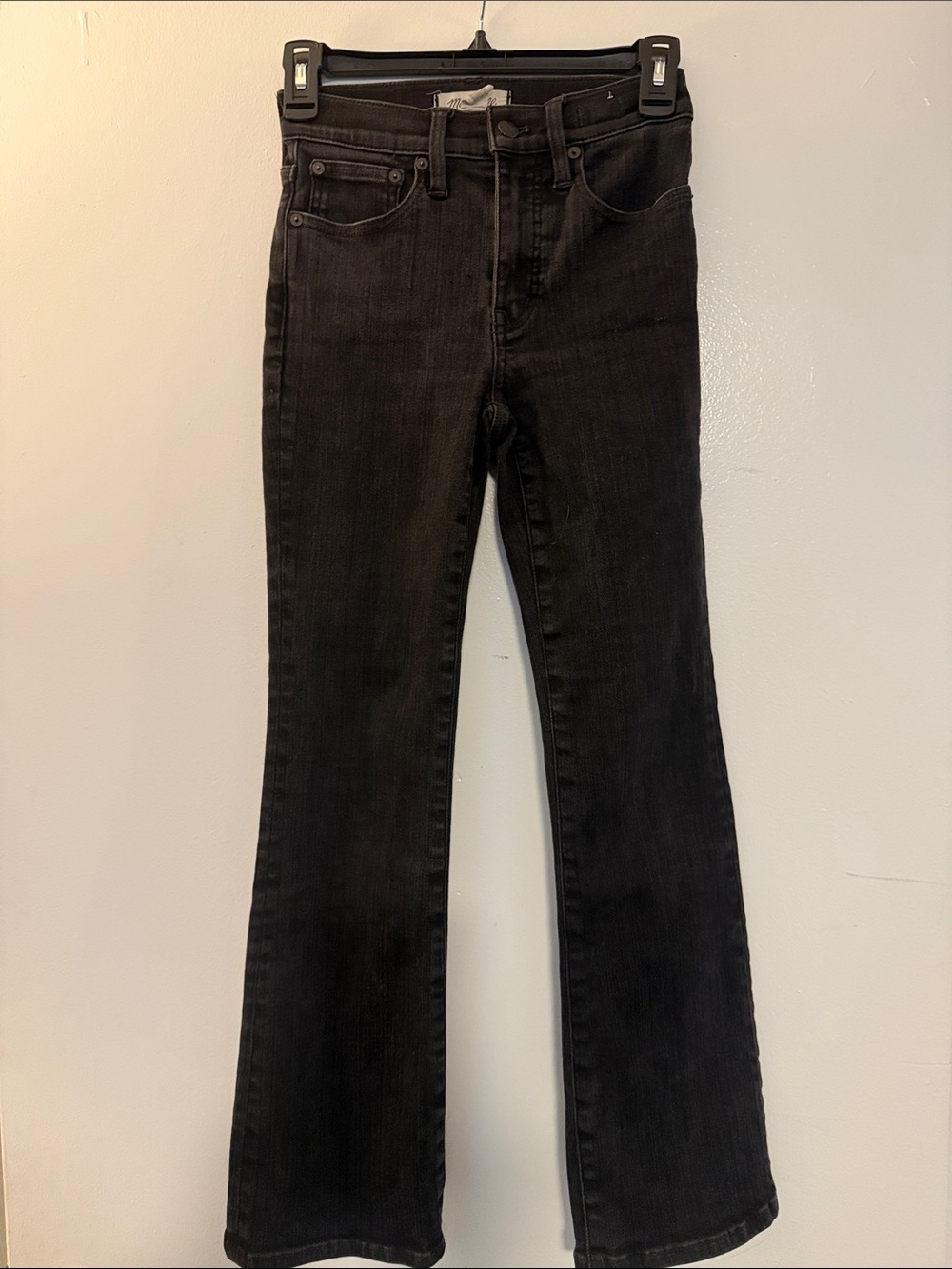 Madewell Washed Black High-Rise Flare Jeans